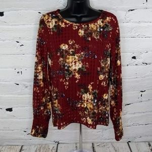 One Hart Juniors Floral Print Smocked Top